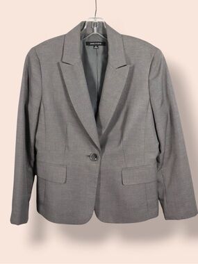 Jones Studio Blazer Women’s Size 10 Grey Tailored Jacket Career Workwear